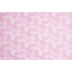 Tissu Pour Enfants - Tissu patchwork rose blanc