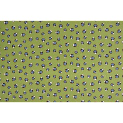 Children's Fabric - Penguin With Headphone Lime