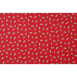 Children's Fabric - Penguin With Headphone Red