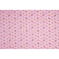 Kinderstof - Smiley roze