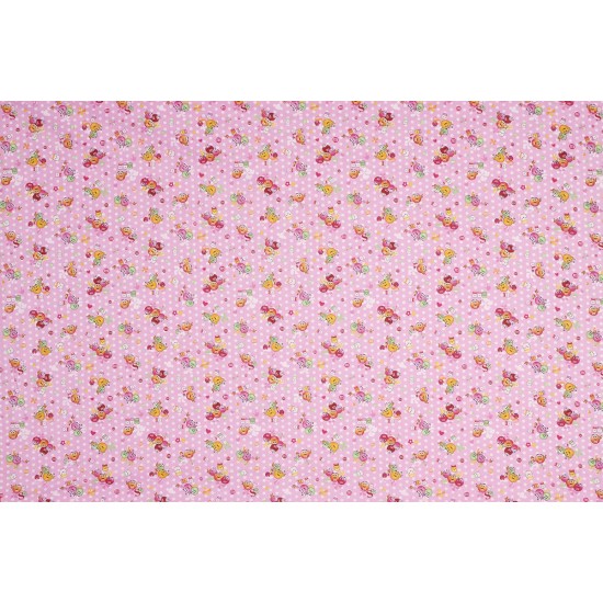 Children's Fabric - Smiley Pink