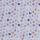 Children's Fabric - Decoration In Heart White Purple