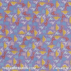 Children's Fabric - Dino Lilac