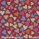 Children's Fabric - Colored Hearts Red