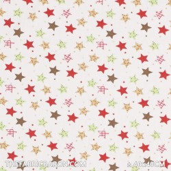 Children's Fabric - Colored Stars Lime