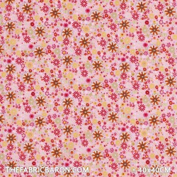 Children's Fabric - Field Flowers Pink