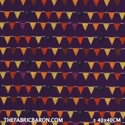 Children's Fabric - Flags Purple