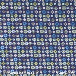Children's Fabric - Glass In Lead Navy
