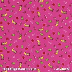Children's Fabric - Gnome Fuchsia