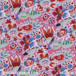 Children's Fabric - Big Flower Fuchsia