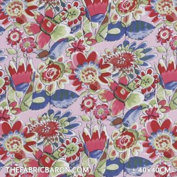 Children's Fabric - Big Flower Pink
