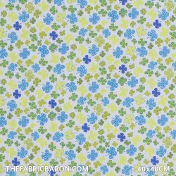 Children's Fabric - Clover Aqua Green