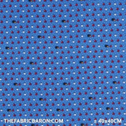 Children's Fabric - Small Apples Blue