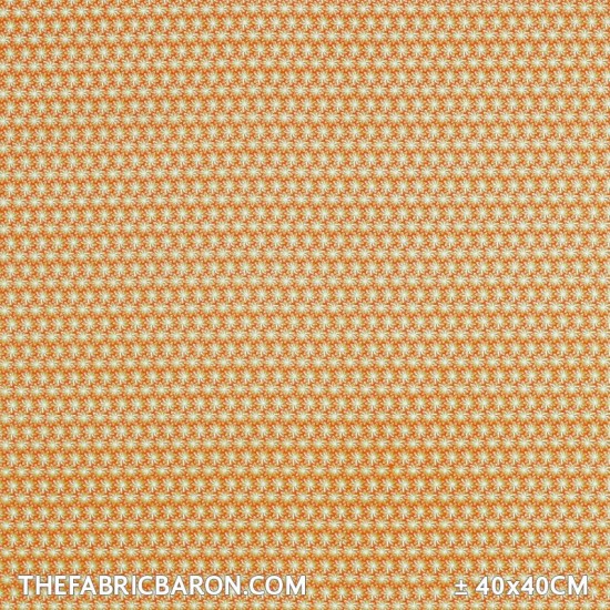 Children's Fabric - Small Flower Motif Orange Lime