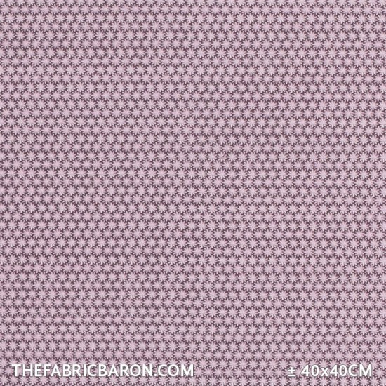 Children's Fabric - Small Flower Motif Gray Pink