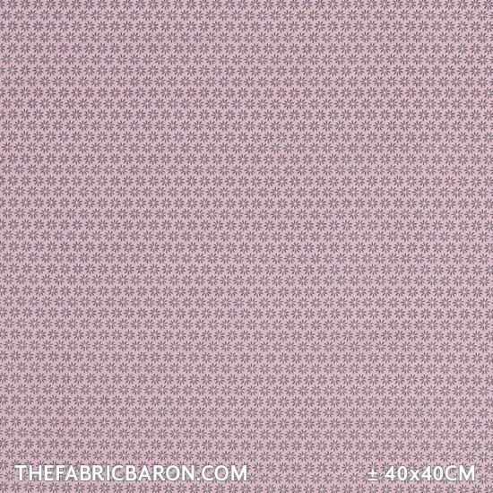Children's Fabric - Small Flower Motif Pink Gray