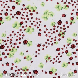Children's Fabric - Ladybug Clover Grey