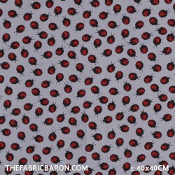 Children's Fabric - Ladybug Grey
