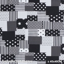 Tissu Pour Enfants - Tissu patchwork noir blanc