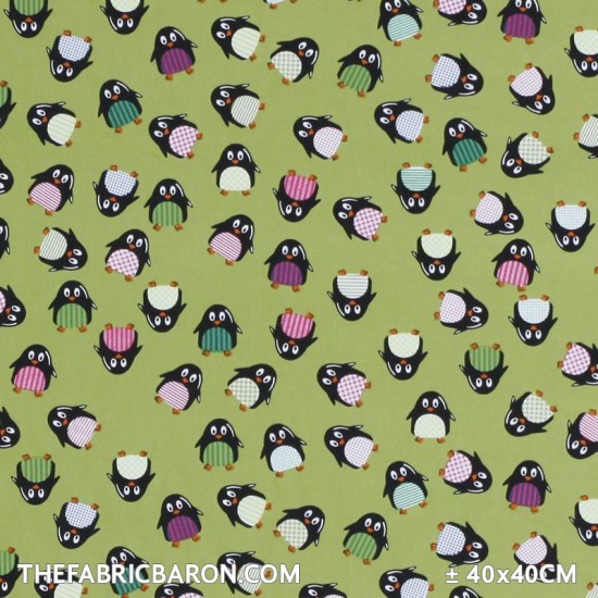 Children's Fabric - Pinguin Lime