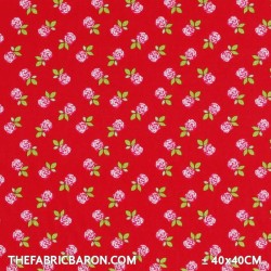 Children's Fabric - Roses Red