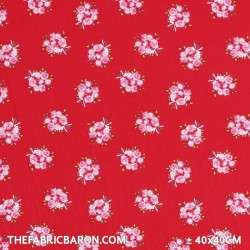 Children's Fabric - Roses Bouquet Red