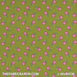 Children's Fabric - Roses Lime