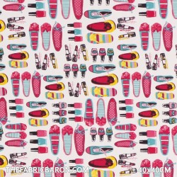 Children's Fabric - Shoes And Lipstick White