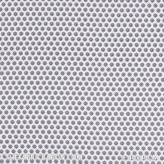 Kinder Stoff - Starflower weiß grau