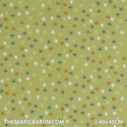 Children's Fabric - Stars Lime