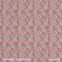 Children's Fabric - Branch With Flowers Pink