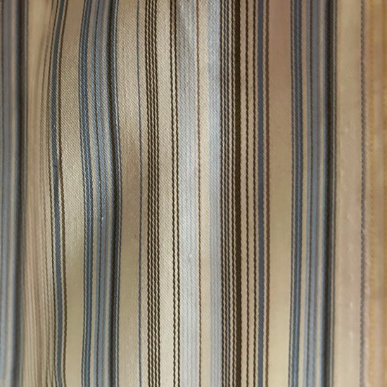 Stretch Fabric Stripes - Ecru/Blue