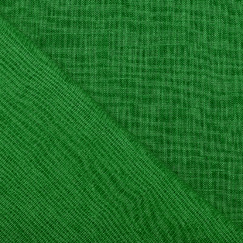 Green Fabric, Solid Cotton Fabric, Grass Green, Linen Texture