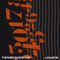 Jersey Printed Smooth - Edge Number Black Orange