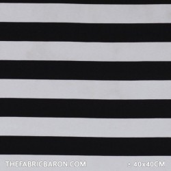 Jersey Printed Smooth - Stripe Black White