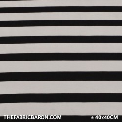 Jersey Printed Smooth - Stripes Black White