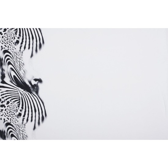 Jersey imprimé lisse - Abstrait noir et blanc bord