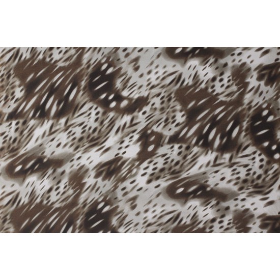 Jersey imprimé lisse - Vague léopard Beige