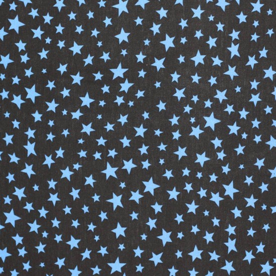Tissu étoile - Bleu de bébé marron foncé