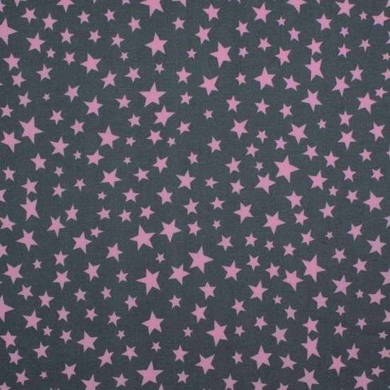 Sterne-Gewebe - Grau-rosa