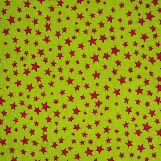 Star Fabric - Lime Fuchsia