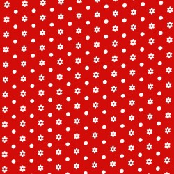 Little Flower Polka Dot Fabric - Red