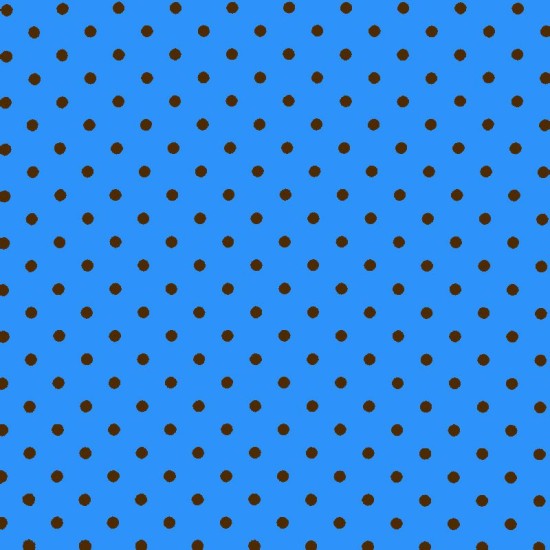 Polka Dot Fabric - Aqua / Brown 7mm