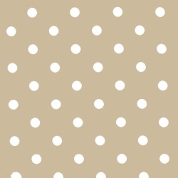 Polka Dot Fabric - Beige / White 18mm