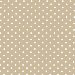 Polka Dot Fabric - Beige / White 7mm