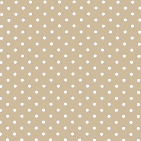 Polka Dot Stof - Beige / wit 7mm