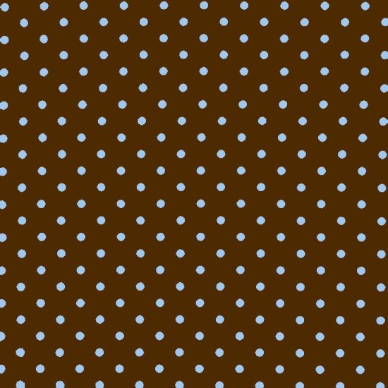 Polka Dot Fabric - Brown / Light Blue 7mm