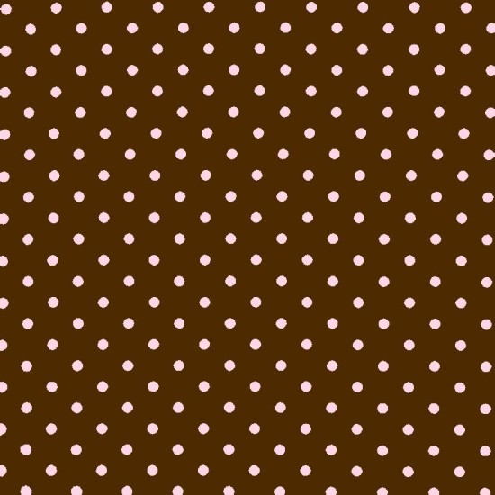 Polka Dot Fabric - Brown / Pink 7mm
