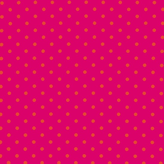 Polka Dot Fabric - Fuchsia / Orange 7mm