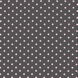 Polka Dot Fabric - Grey / Pink 7mm